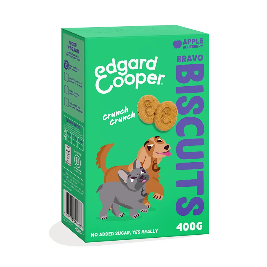 Sophisticated Edgard Cooper Dog Treat Biscuits Apple 400g Certified