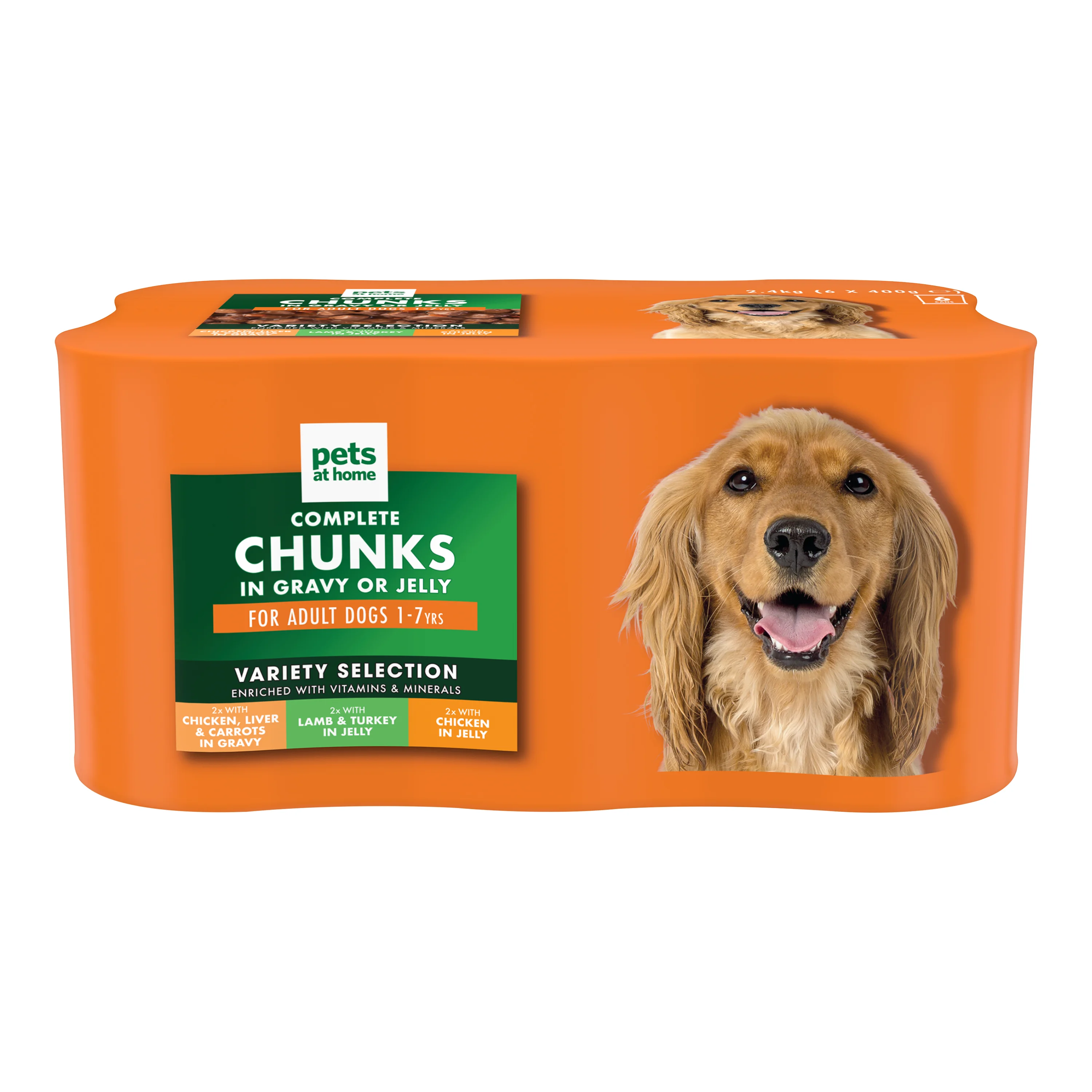 Smart Pets at Home Complete Chunks in Gravy Jelly Adult Wet Dog Food Variety 6x400g Unique