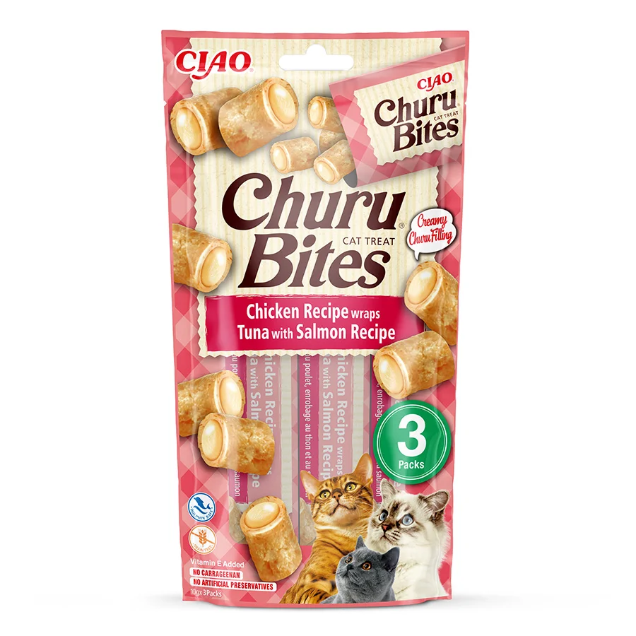 Contemporary Ciao Churu Cat Treat Bites Chicken， Tuna Salmon Bites 3x10g Official