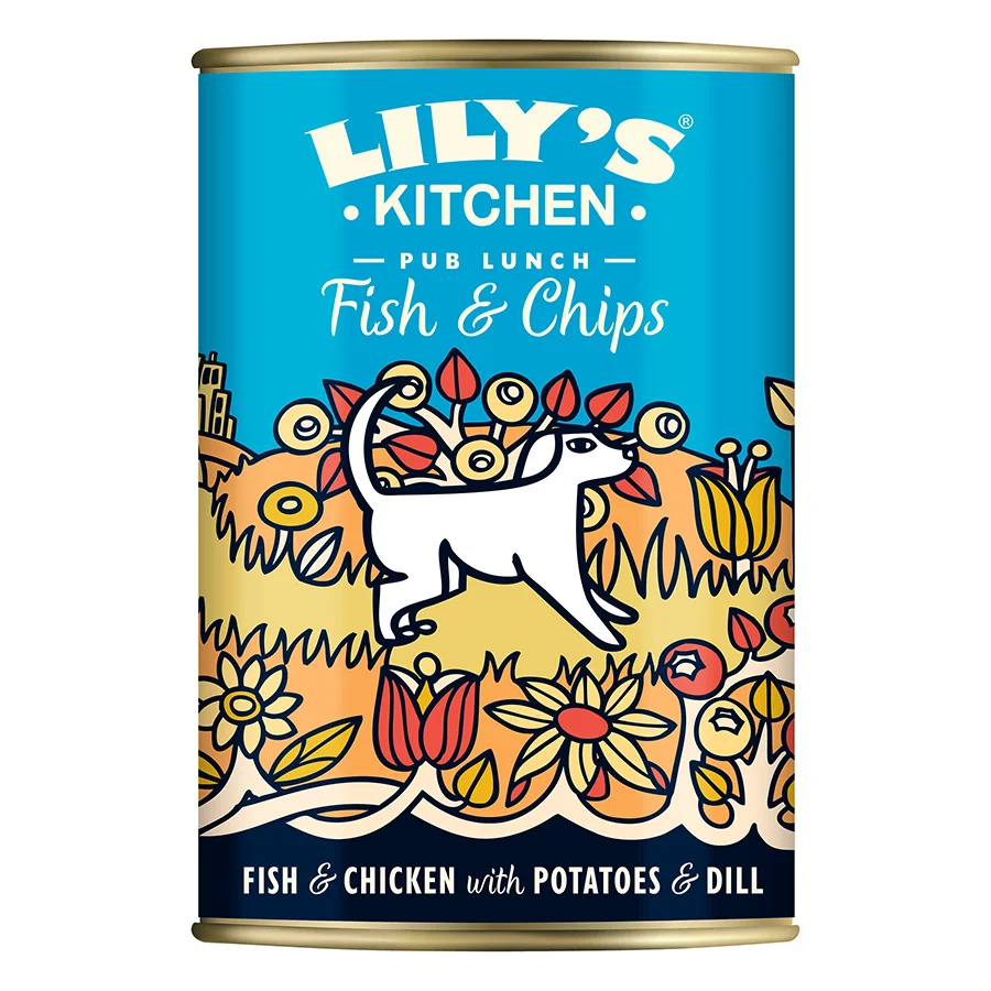 World-Class Lily x27 s Kitchen Pub Lunch Adult Wet Dog Food Fish Chips 400g Powerful