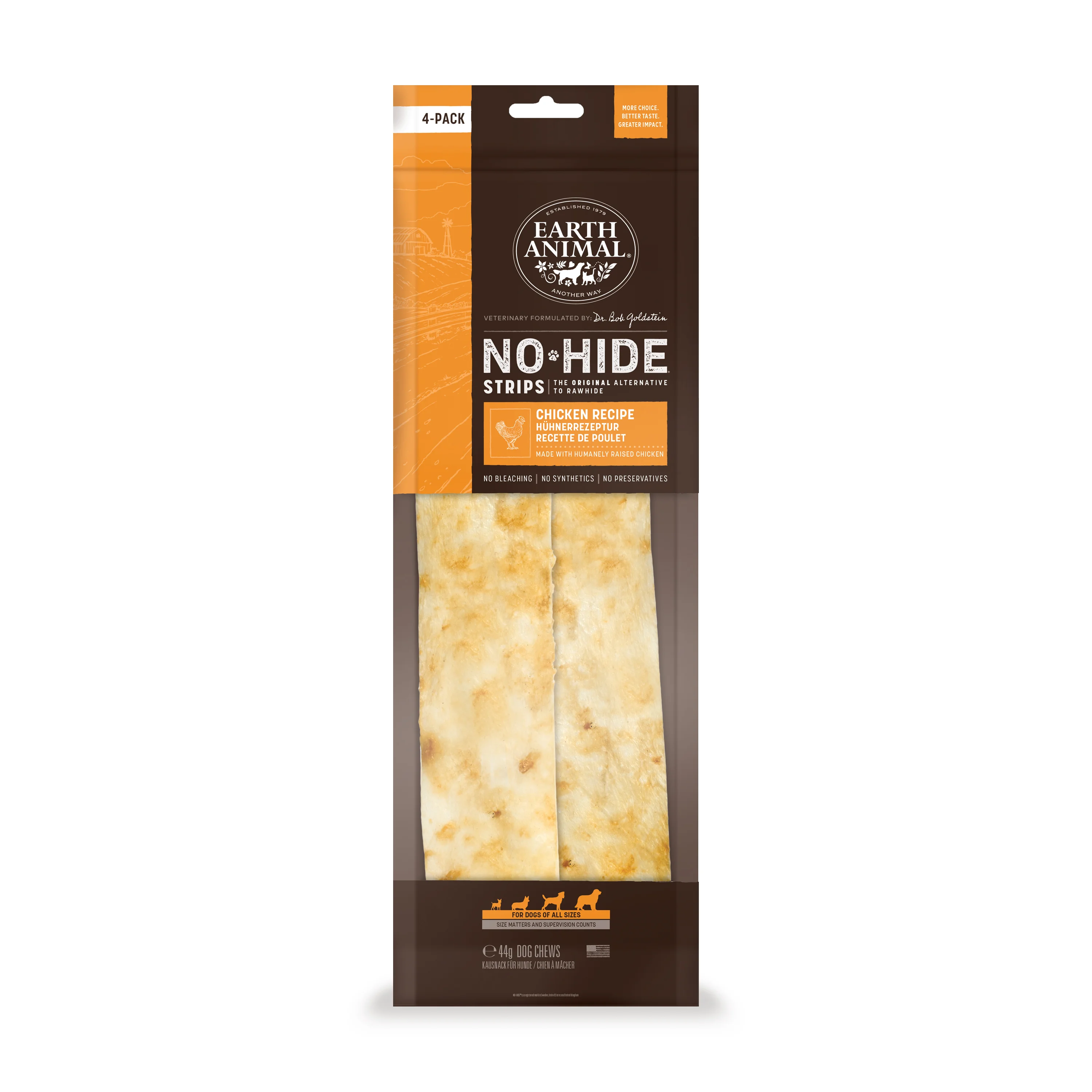 Healthy Earth Animal No-Hide Dog Treats Chicken Strips x4 11g Functional