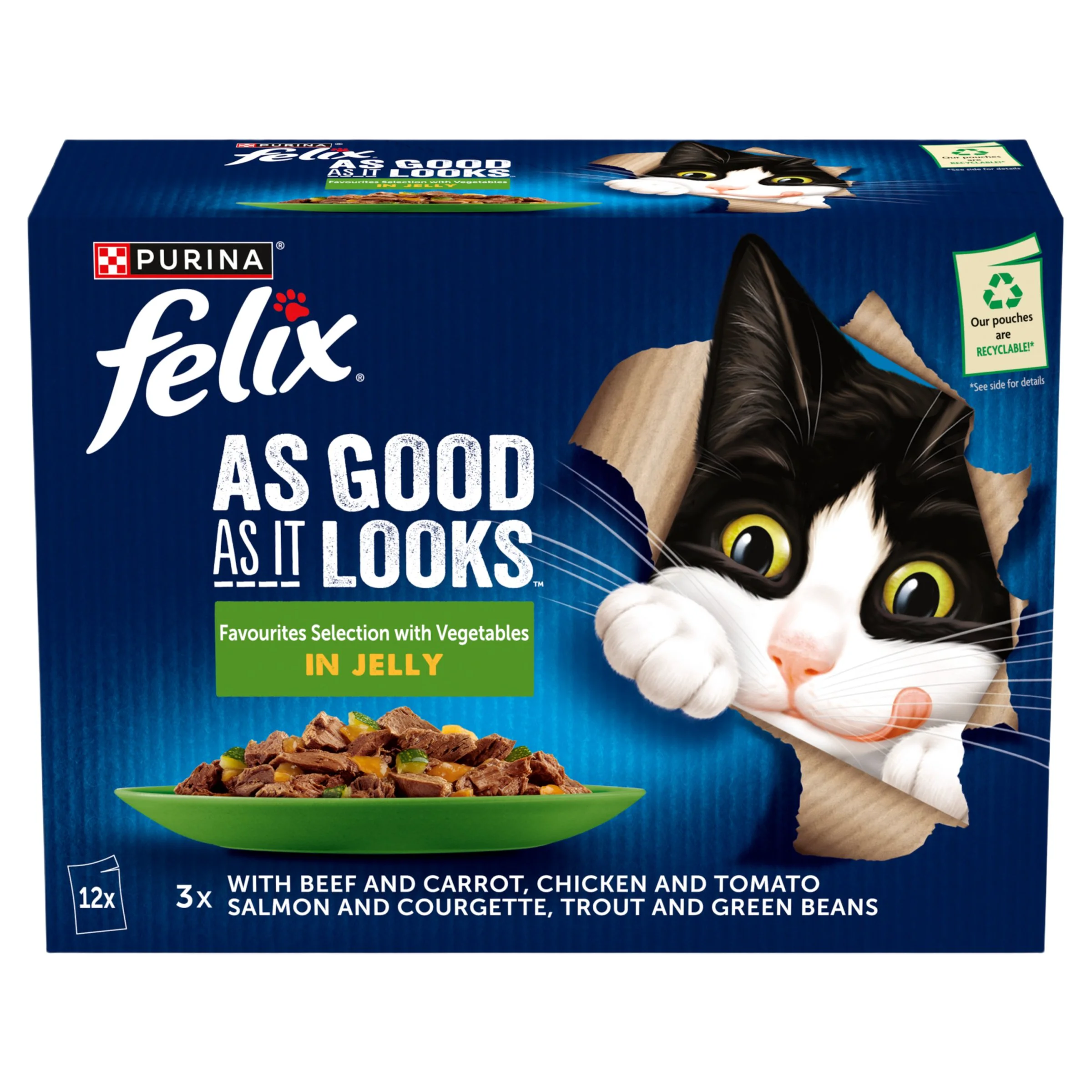 Pure Felix As Good As it Looks Adult Wet Cat Food Veg In Jelly Authentic