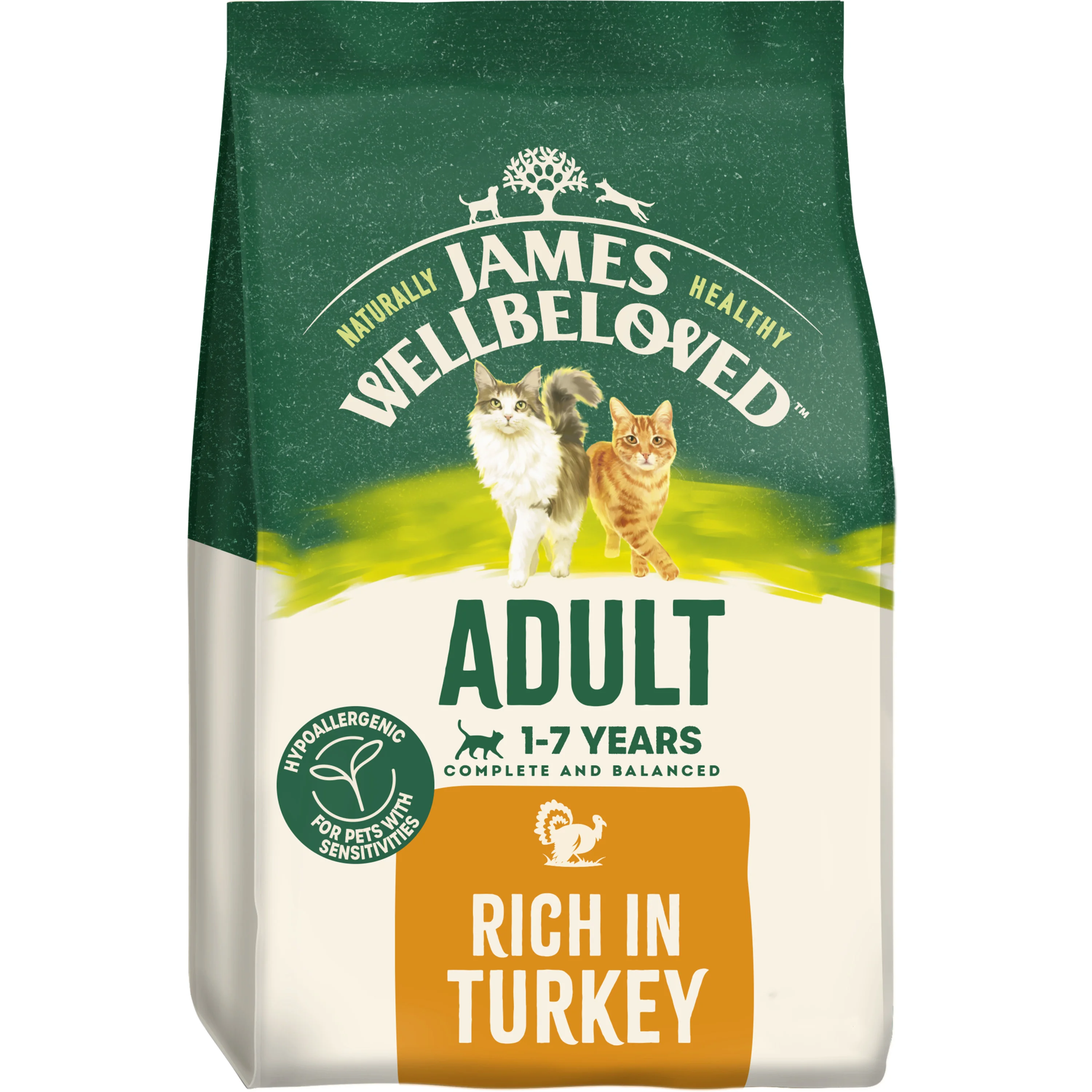 Superior James Wellbeloved Adult Dry Cat Food Turkey 1.5kg Consistent